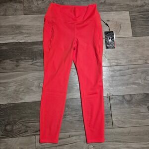 Spyder Active Womens Red High Waisted Tech Fleece Leggings SP6070 Large NWT